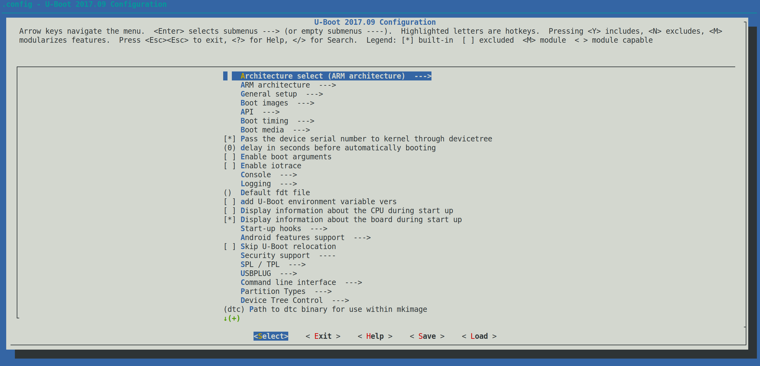 U-Boot Menuconfig